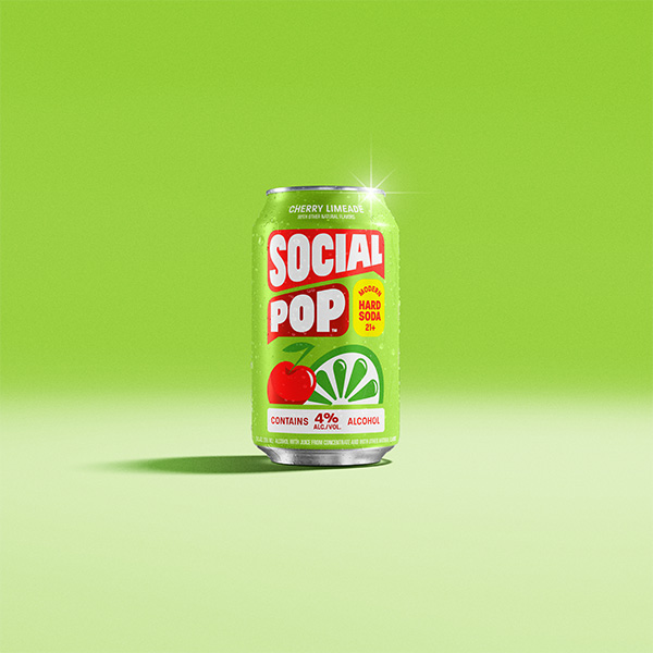 Cherry limeade alcoholic soda | Social Pop® hard soda