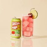 A can and class of Cherry Limeade Social Pop