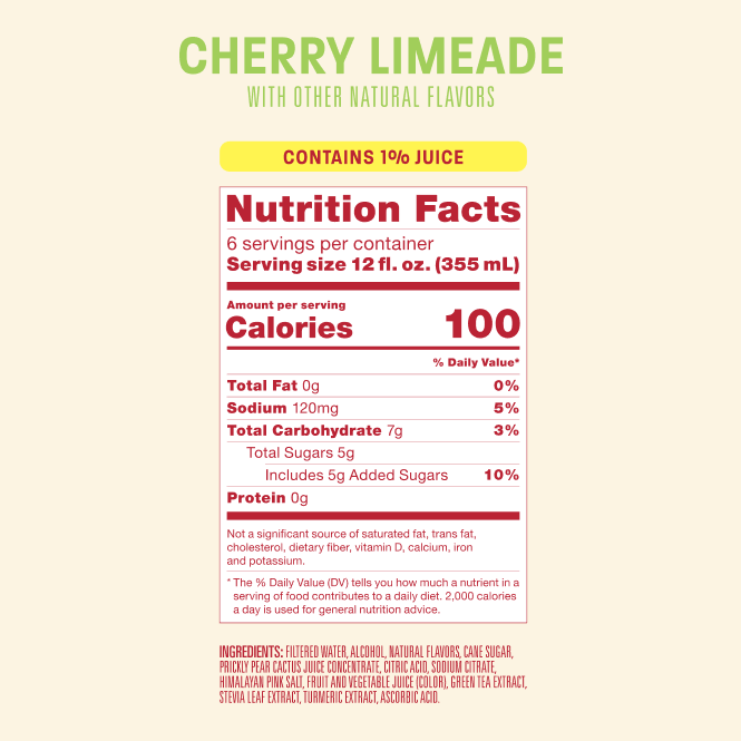 Cherry Limeade Social Pop Nutrition Facts