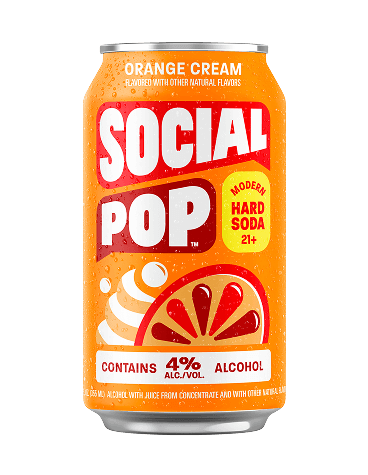 Social Pop Orange Cream Hard Soda can