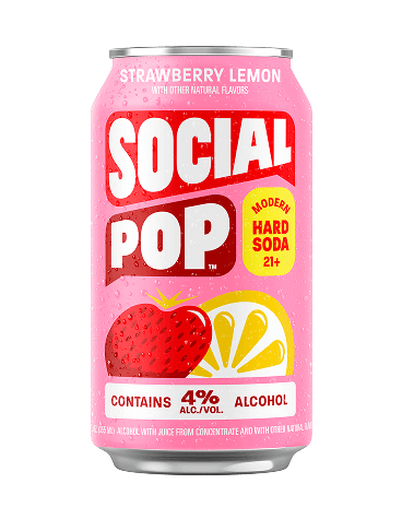 Social Pop Strawberry Lemon Hard Soda can