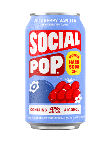 Social Pop Wildberry Vanilla Hard Soda can