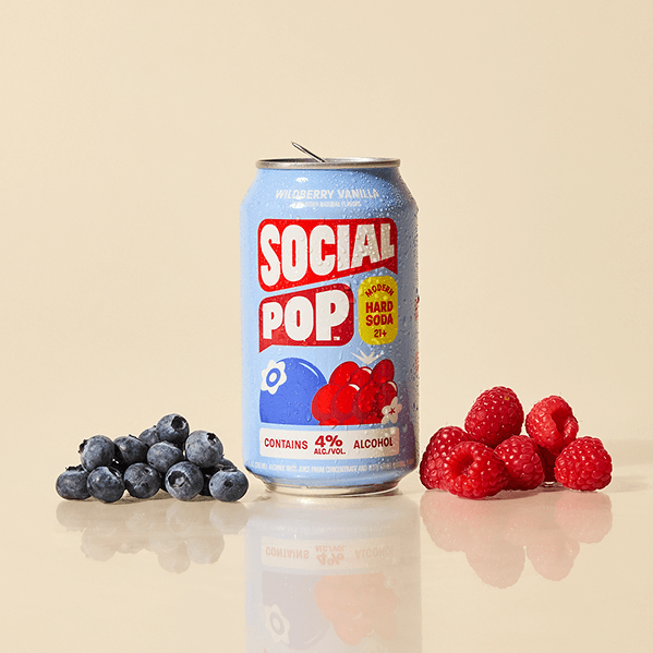 A can of Social Pop Wildberry Vanilla Hard Soda