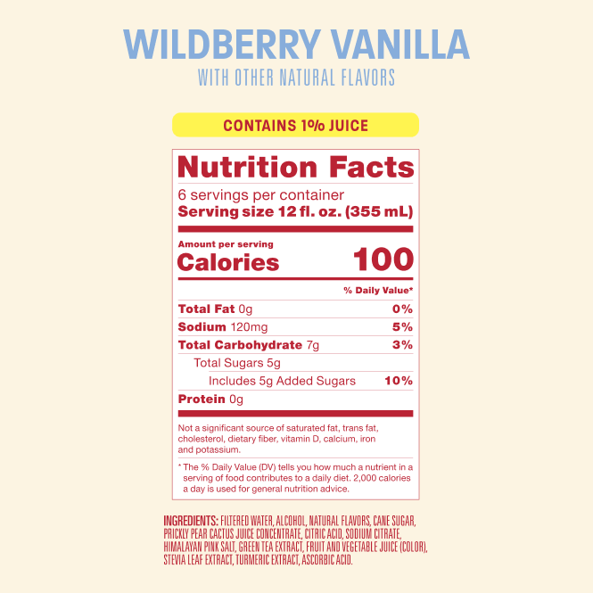Wildberry Vanilla Social Pop Nutrition Facts